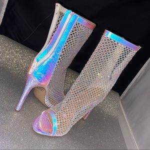 Iridescent diamond shoes